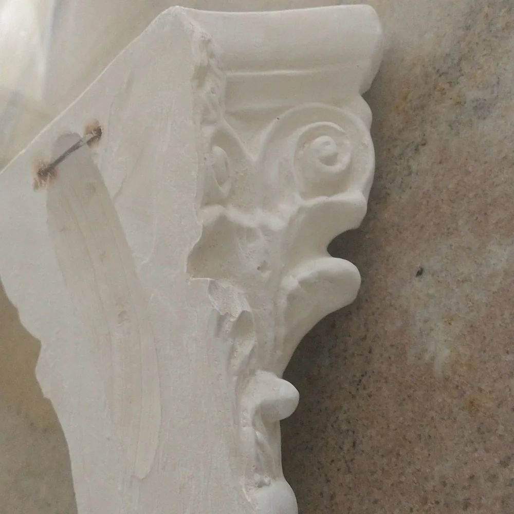 Plaster Corinthian wall sconce shelf rustic classic acanthus 7